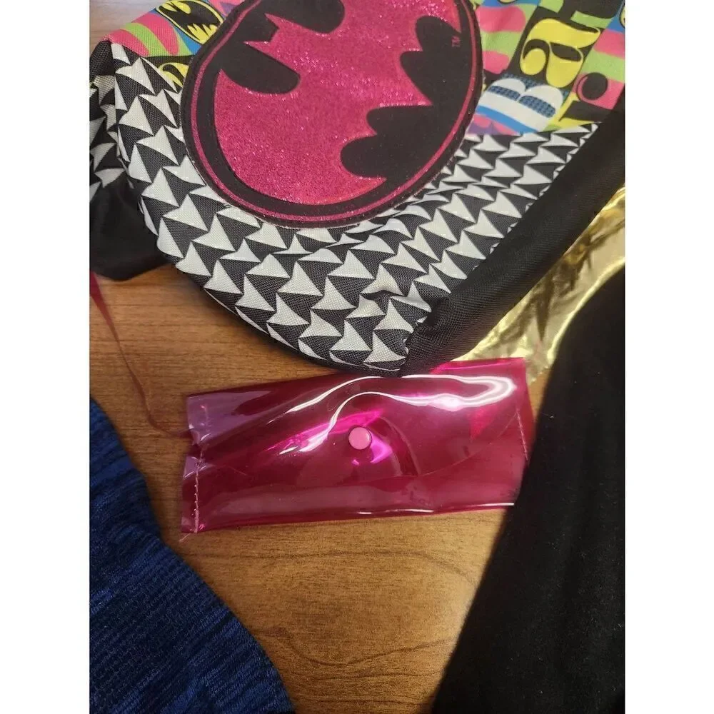 💕Batman/Batgirl lot. Batman/Batgirl Tote Bag Colorful Pink Retro Handbag Polyes
